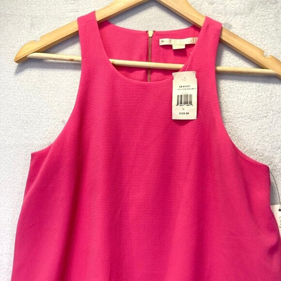 Cooper & Ella Coral Peyton Double Tiered Tank Top Small Fuchsia Pink Sleeveless - Picture 3 of 12